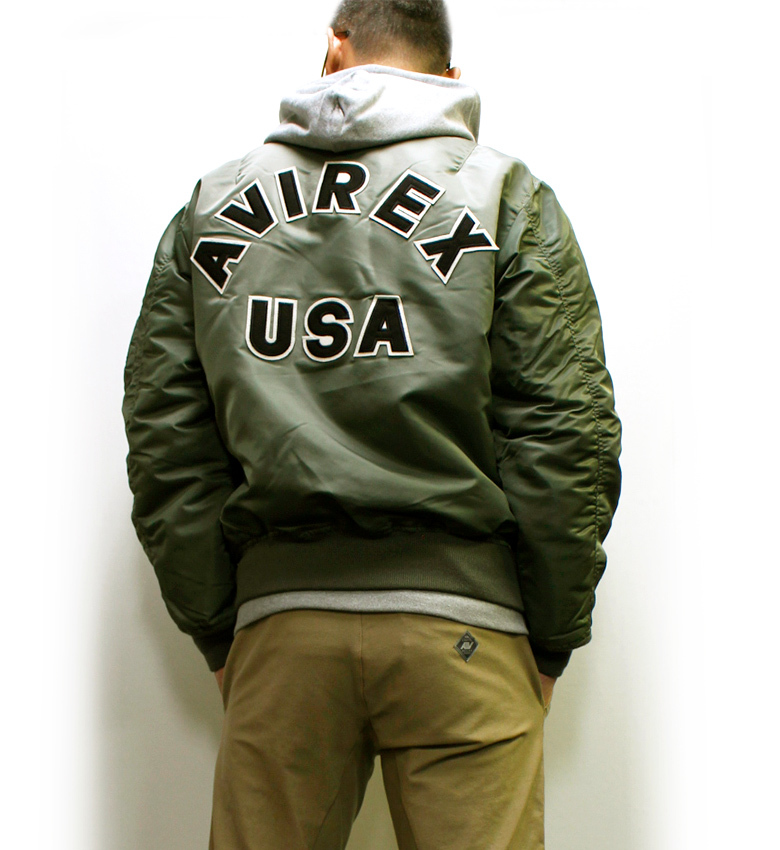 AVIREX（アヴィレックス） ロゴ入りMA-1ジャケット メンズフライト