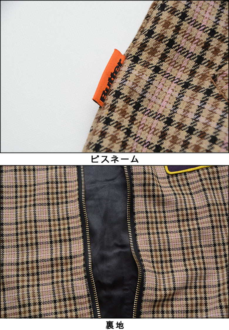 バターグッズ ジャケット BUTTER GOODS ROLLER ZIP JACKET チェック