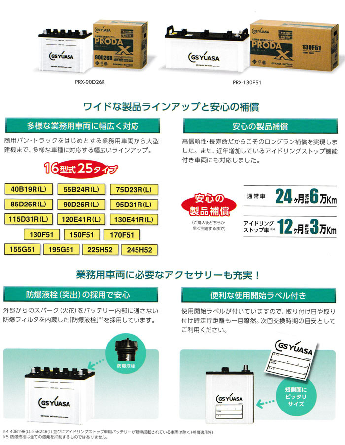 GSユアサ PRX130F51 PRX-130F51 GSユアサ製 大型車対応 バッテリー 高