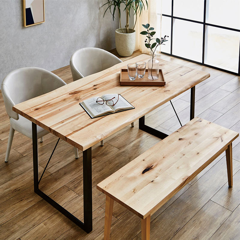 爆買】無垢材 ダイニングテーブルセット 4人掛け 幅150cm ベンチ