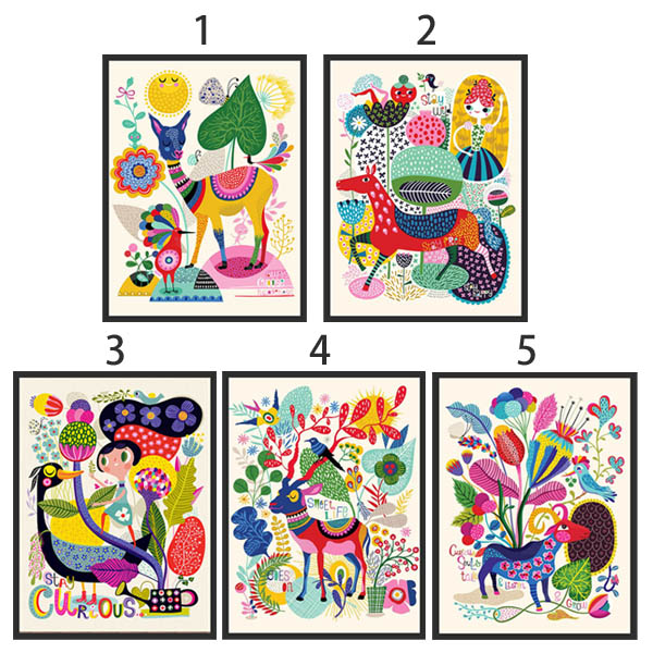 単品 33×43cm アートパネル 枠付き フレーム絵画 北欧 ポップ カラフル