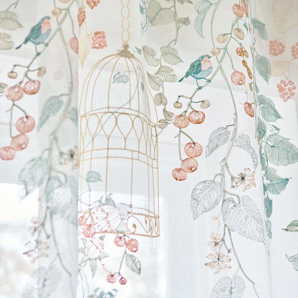 スミノエ レースカーテン 刺繍レース エンブロイダリー シームレス