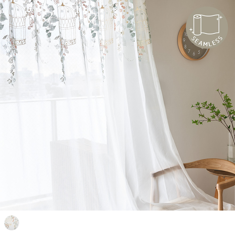 スミノエ レースカーテン 刺繍レース エンブロイダリー シームレス