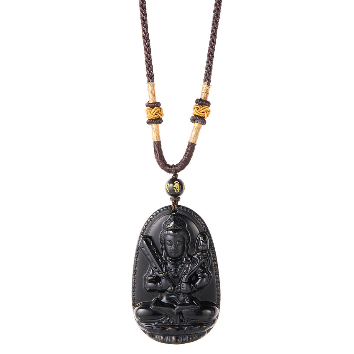 ペンダント ネックレス 天然石 黒曜石 辰砂 オブシディアン 干支 本尊