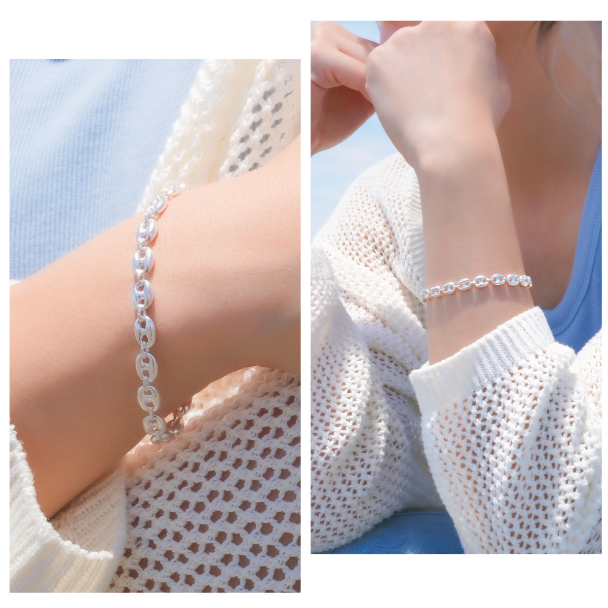 ペアブレスレット カップル シルバー925 メンズ レディース 2点セット