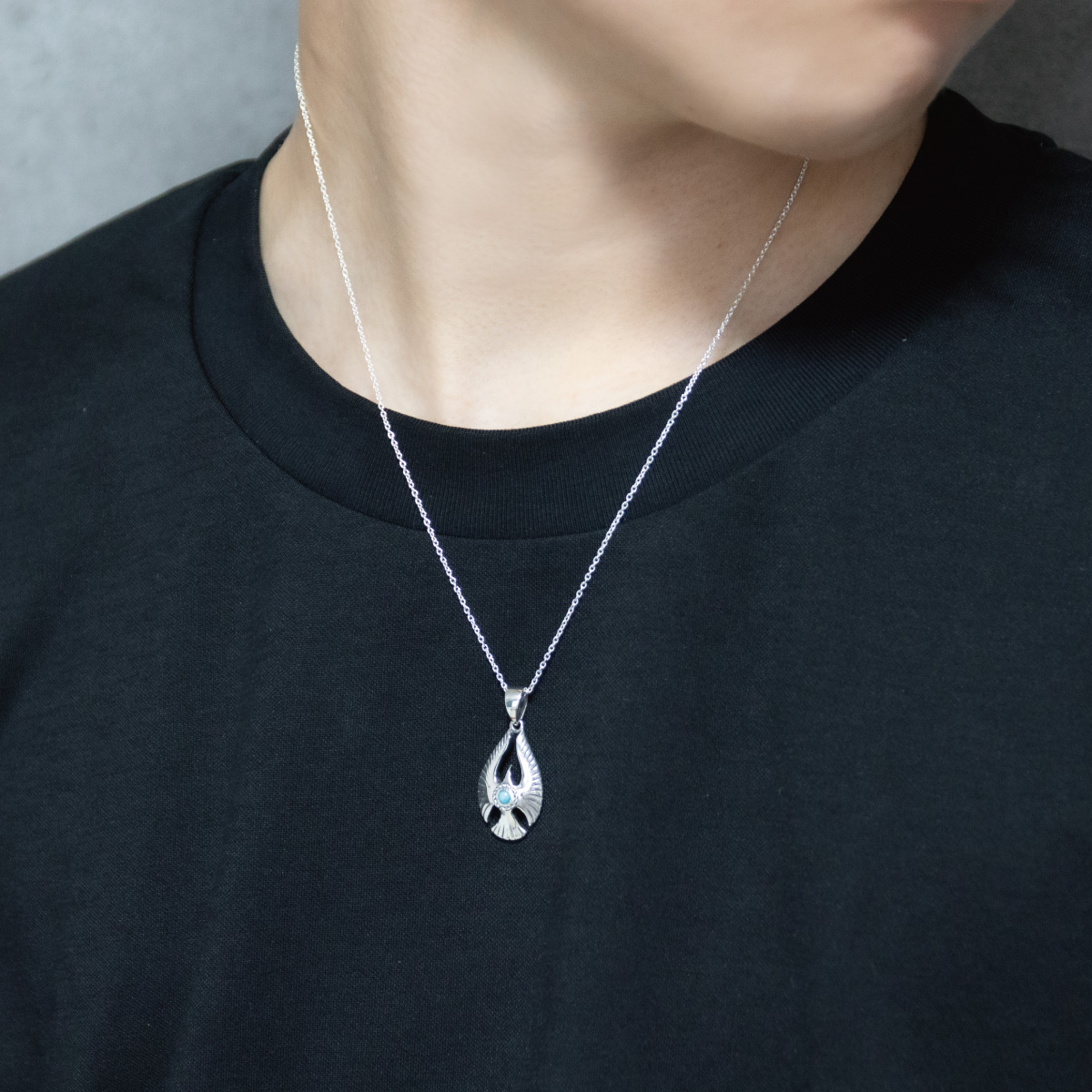 ネックレス ペンダント メンズ レディース シルバー925 ターコイズ