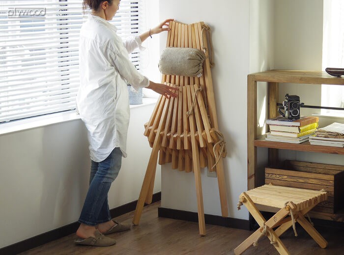 折りたたみ椅子 エコファーン エコチェア Eco Furn EcoChair : plywood
