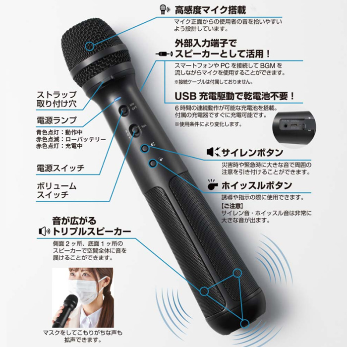 キングジム スピーカー付きマイク SPMC10 拡声器 スピーカー マイク