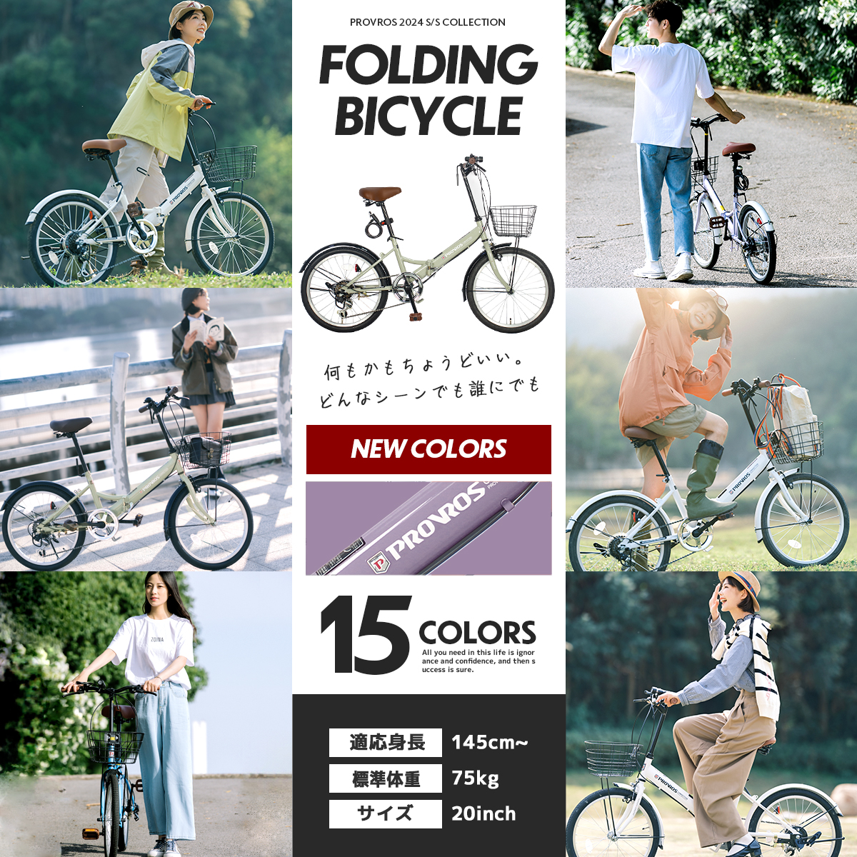 PROVROS（プロブロス） 折りたたみ自転車 20インチ シマノ 6段変速ギア