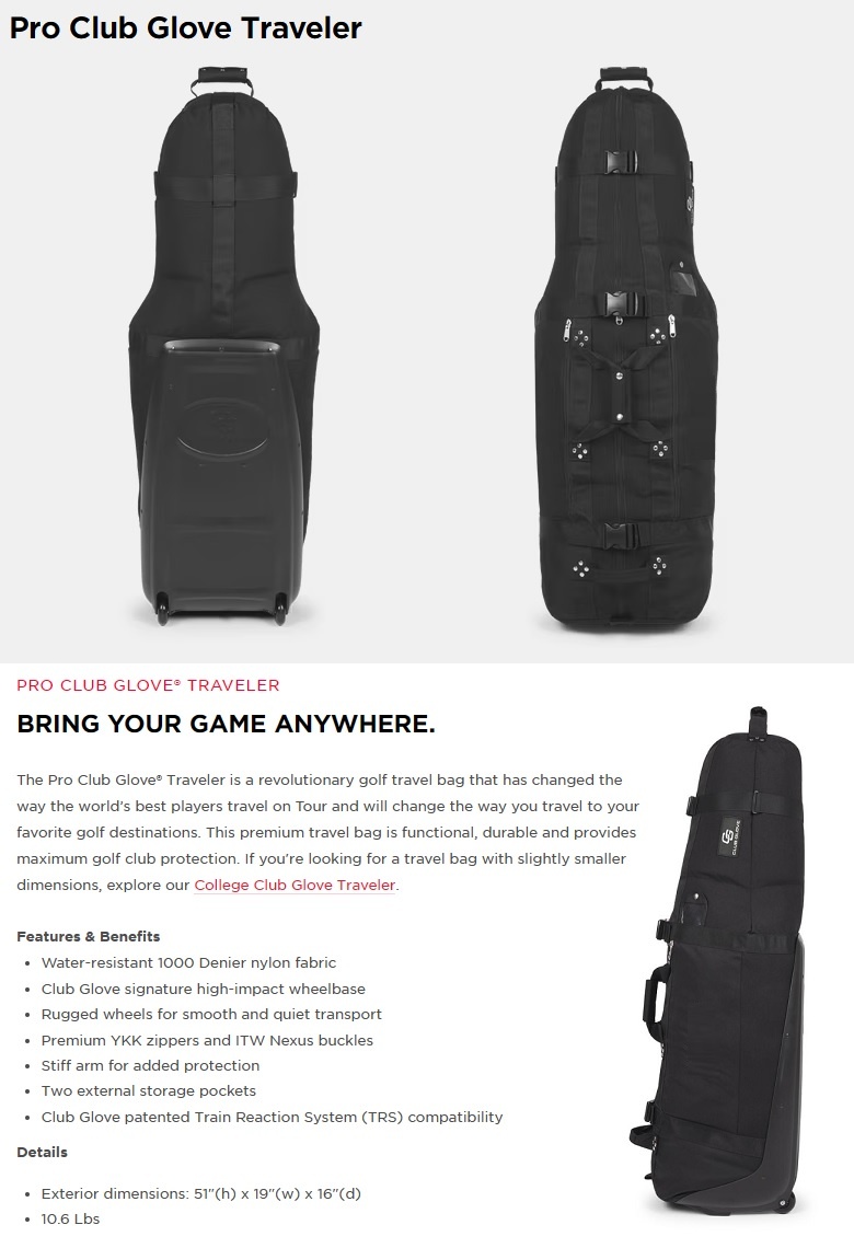 即納可！ Club Glove Pro Traveler Bag クラブグローブ プロ トラベル