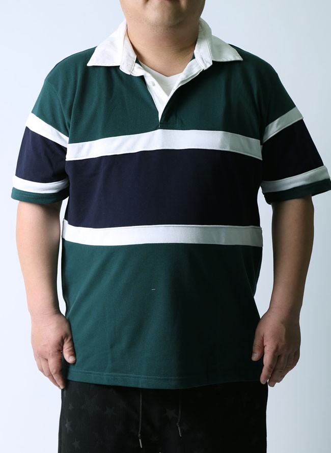 adidas（アディダス） 大きいサイズ ラガーシャツ メンズ カノコ