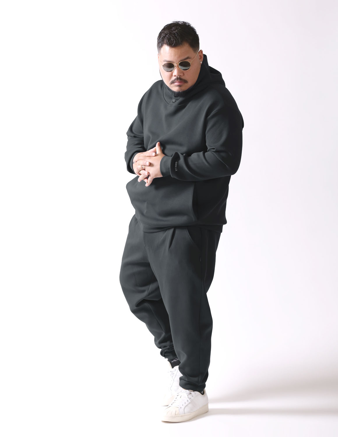 大きいサイズ パーカー メンズ セットアップ ストレッチ プルオーバー