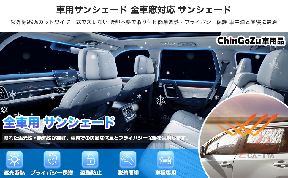 OU286 ミツビシ アウトランダーPHEV GF GN系 サンシェード 日よけ用