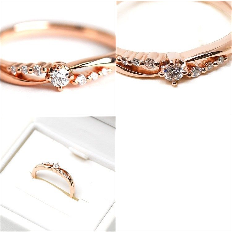 4℃（ヨンドシー） リング K10 ピンクゴールド ホワイトゴールド