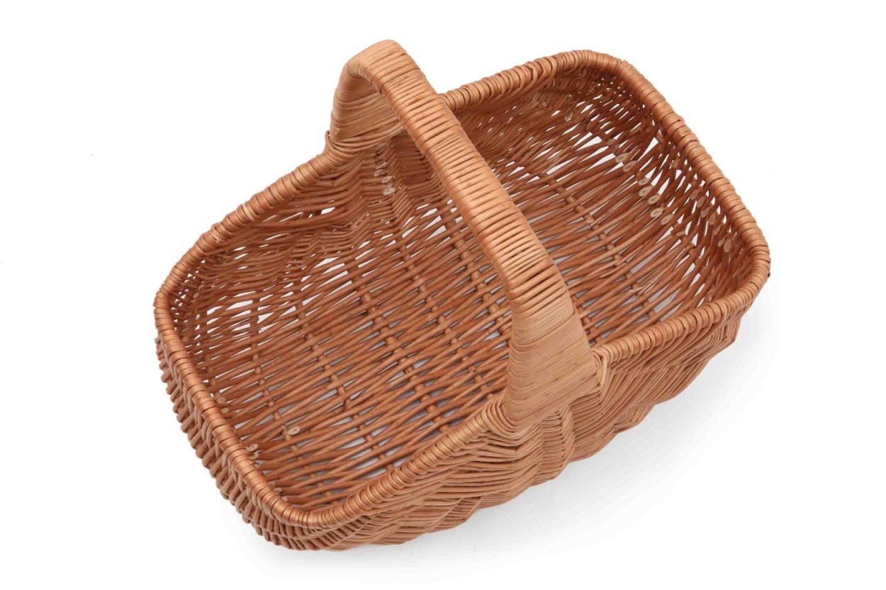 スウェーデン製 ヤナギのバスケット/北欧のかご 長方形型 幅52×奥行