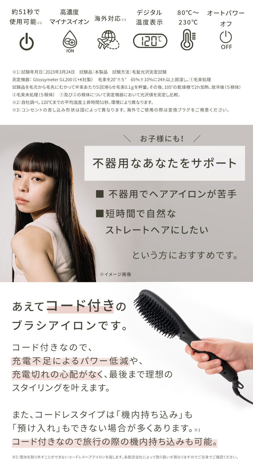 SALONMOON（サロンムーン） ヘアアイロン ブラシ ヒートブラシ