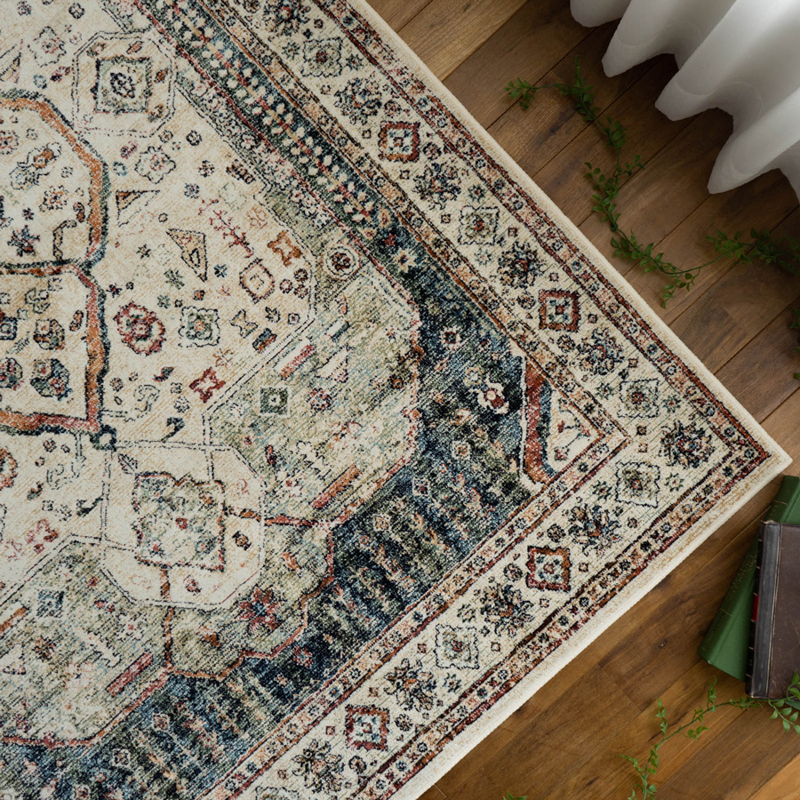 サヤンサヤン ラグ アンティーク 風 135×195 約 1.5畳 ヴィンテージ