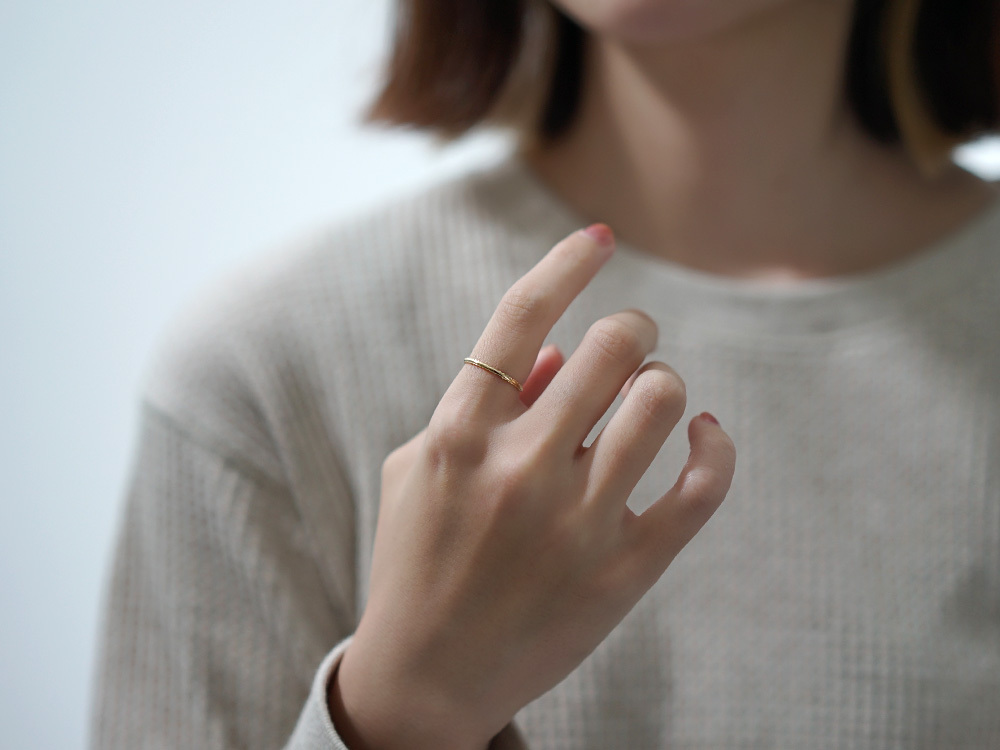 K18 レース リング 地金リング 地金 指輪 ピンキーリング 18k 18金