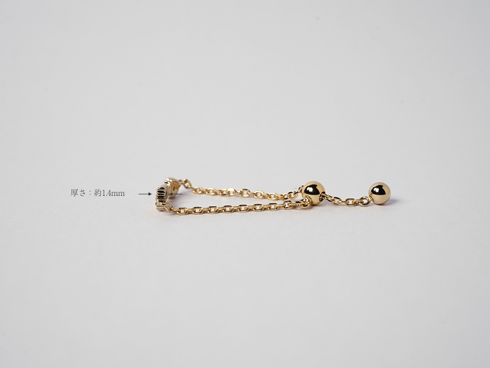 K18 ダイヤモンド リュバン チェーン リング リボンチェーンリング