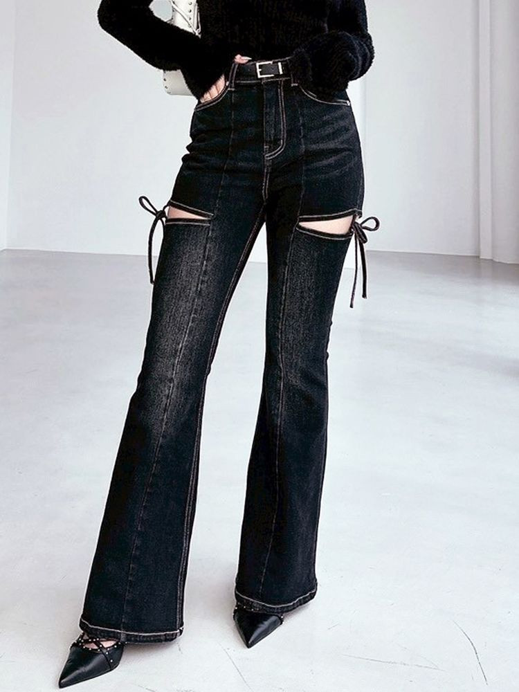 RESEXXY（リゼクシー） カットアウトリボンデニムパンツ 限定価格 即日