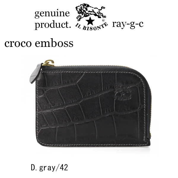 IL BISONTE（イルビゾンテ） 財布 マルチ コインケース（クロコ型押し