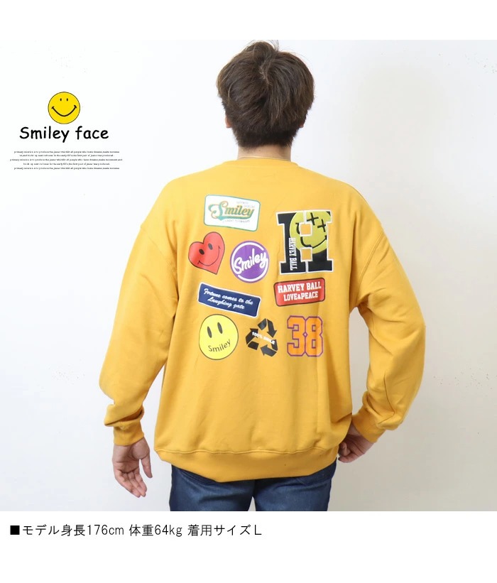 SMILEY FACE（スマイリーフェイス） プリント ワッペン ビッグ