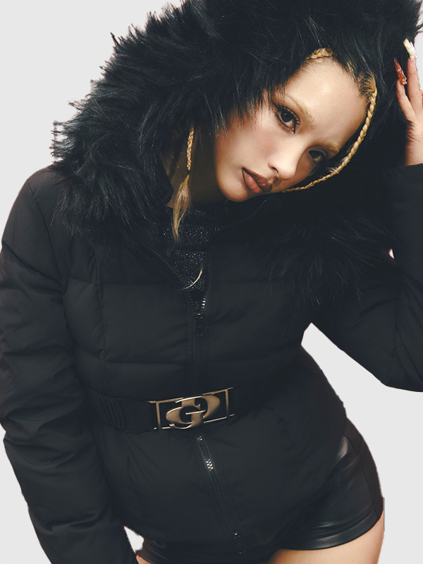 GYDA（ジェイダ） ダウン ジャケット ショート GD ベルト付き ショート