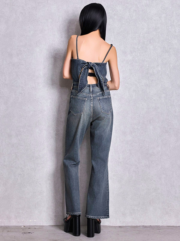 GYDA（ジェイダ） 【在庫処分】GYDA オーバーオール BACK リボン