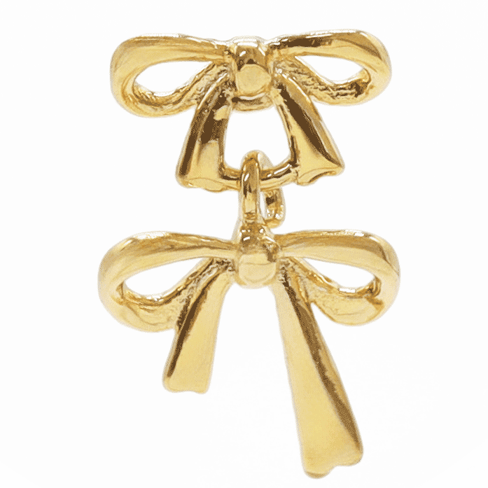 ROQUE（ロキ） ボディピアス 16G ゆらゆら 2連 リボン ストレート