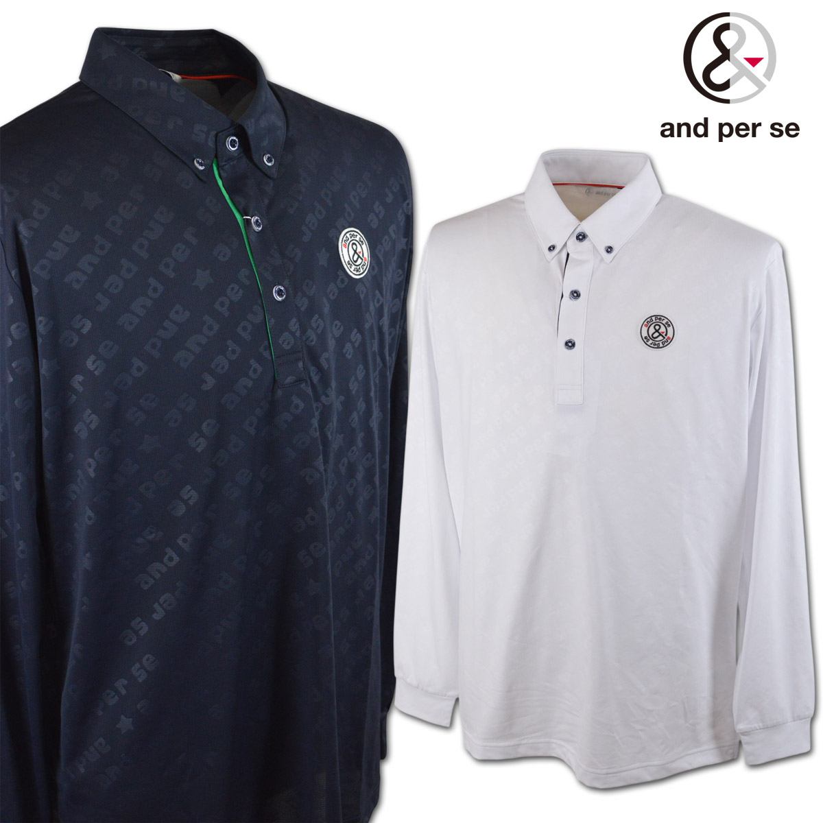 and per se（アンパスィ） 長袖ポロシャツ ゴルフウェア メンズ 秋冬用