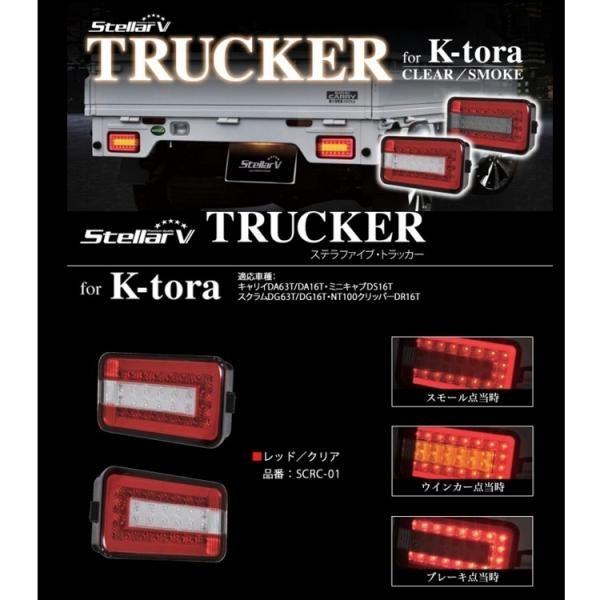 軽トラ用 LEDテールランプ L&R レッド/クリア SCRC-01 軽トラ用品
