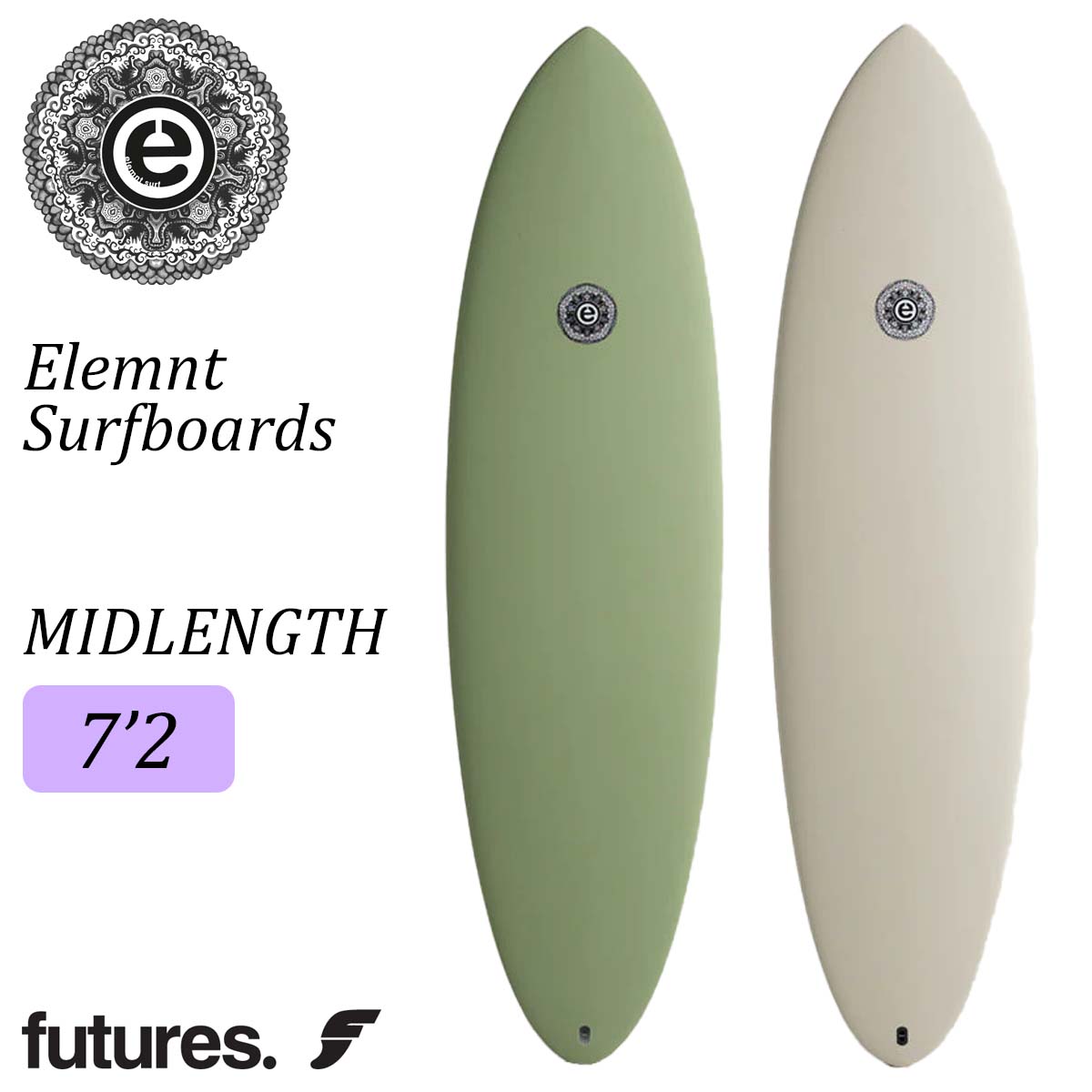 25 Elemnt Surfboards エレメント サーフボード MIDLENGTH 7'2 ミッド