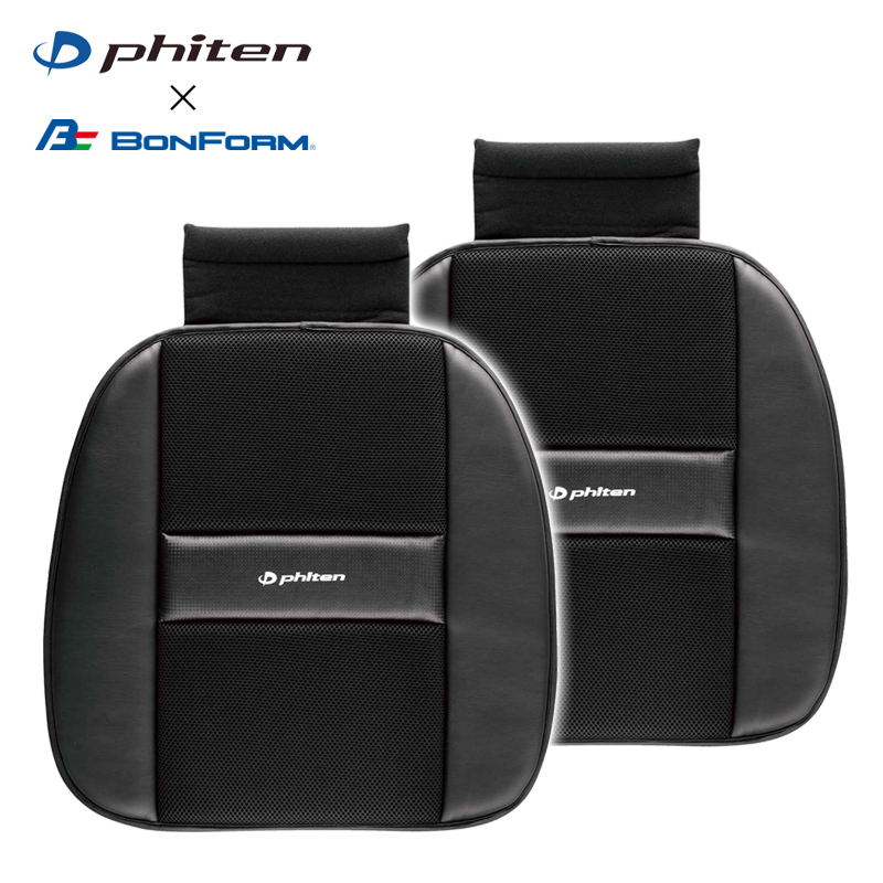 ファイテン 車用 シングルクッション 2枚set カーボン柄 レザー調