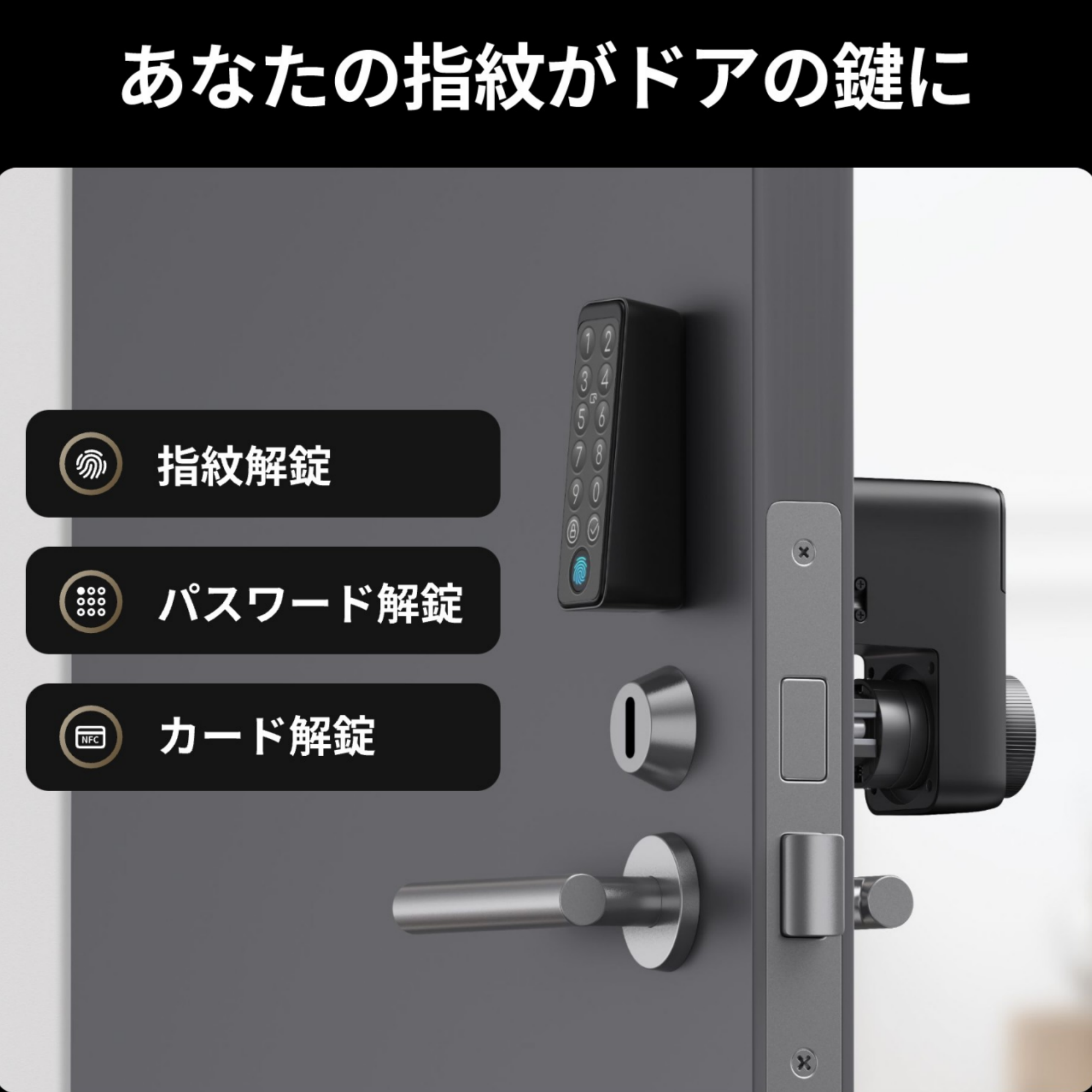 SwitchBot（スイッチボット） ロックPro指紋認証パッドセット 暗証番号