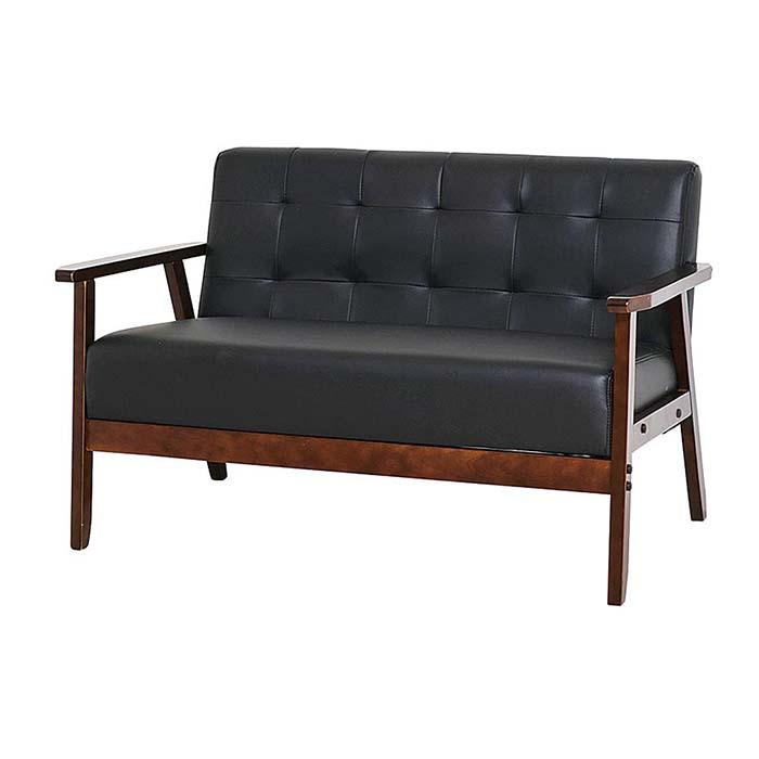 ブルーとグリーン 2人掛けソファ 幅113cm 合皮 レザー 布地 ソファ 2人