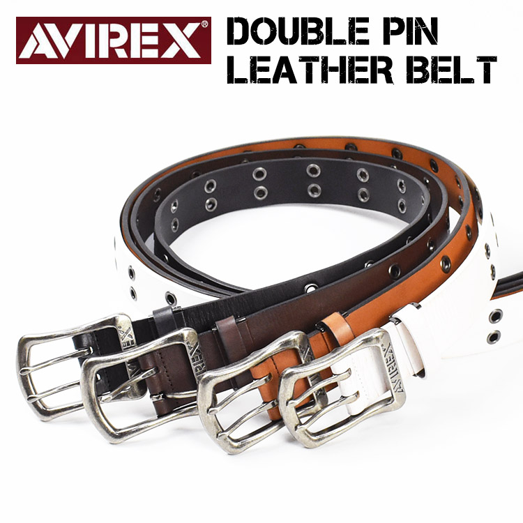 AVIREX（アヴィレックス） アビレックス ダブルピン レザーベルト