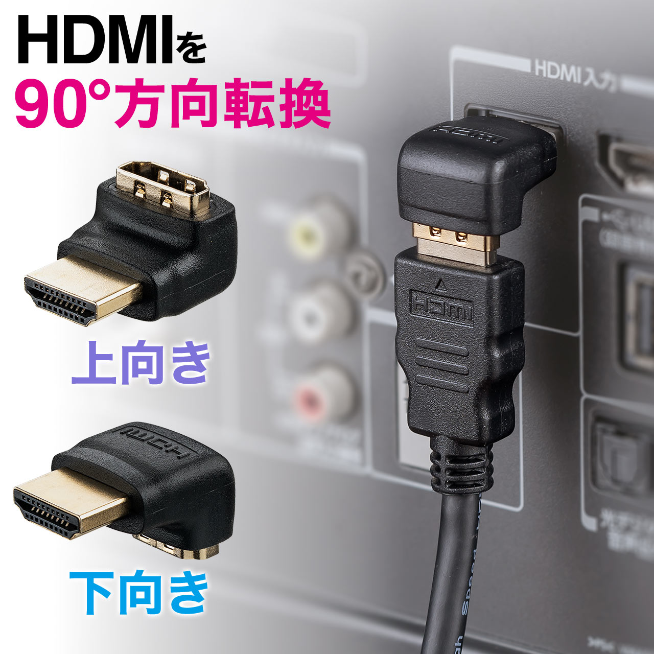 SANWA SUPPLY（サンワサプライ） HDMI 変換 アダプタ コネクタ L型 L字