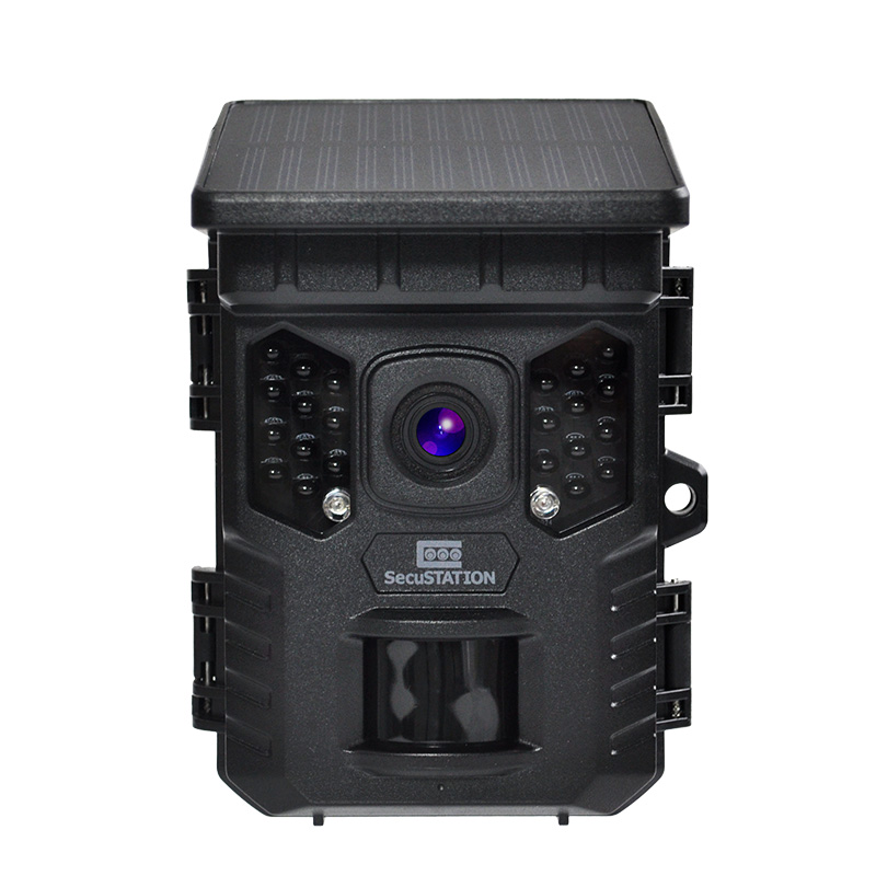 SecuSTATION 防犯カメラ トレイルカメラ ソーラーパネル一体型 microSD