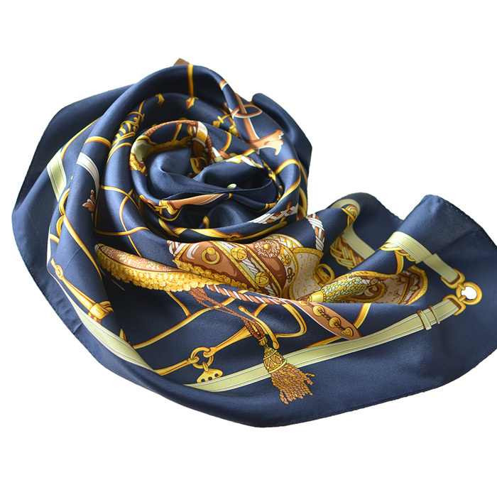 シルク スカーフ 日本製 大判 正方形 90 おしゃれ エルメス 馬具 柄