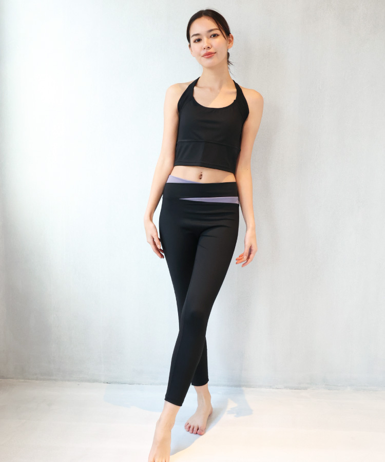 ヨガウェア 上下セット 体型カバー レディース ブラトップ レギンス 2