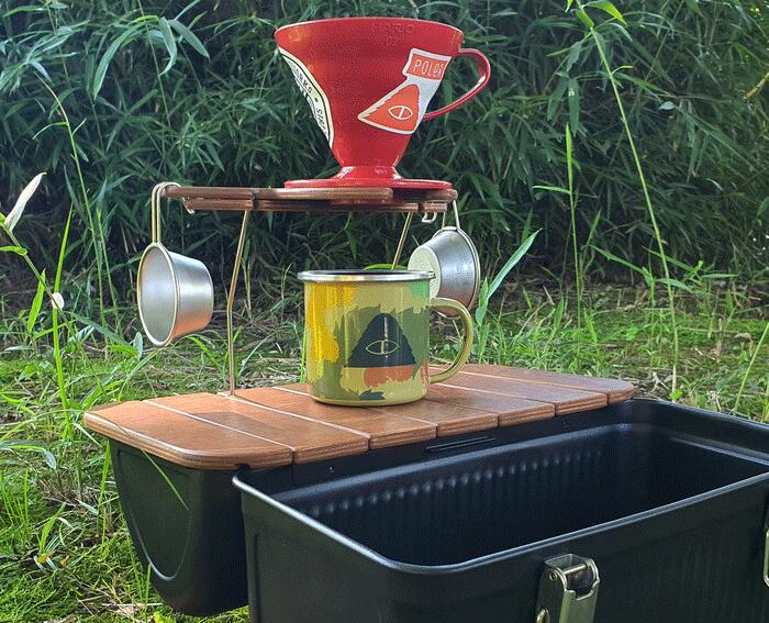 PUPA CAMP スタンレーランチボックス用ウッド天板 コーヒードリッパー