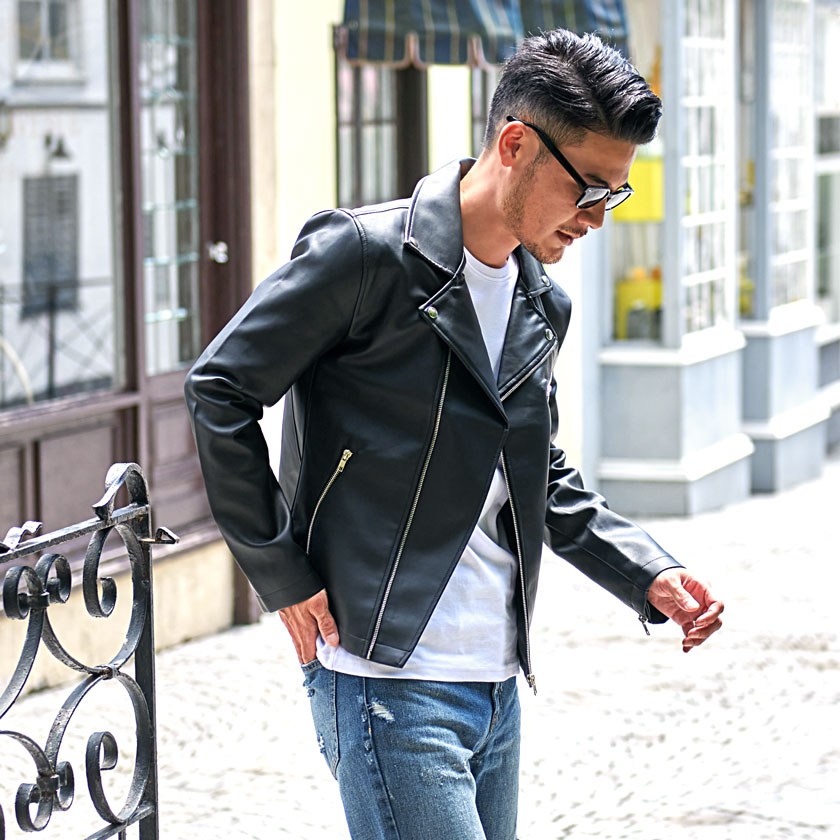 Vicci（ビッチ） ライダースジャケット メンズ 50代 革ジャン レザー