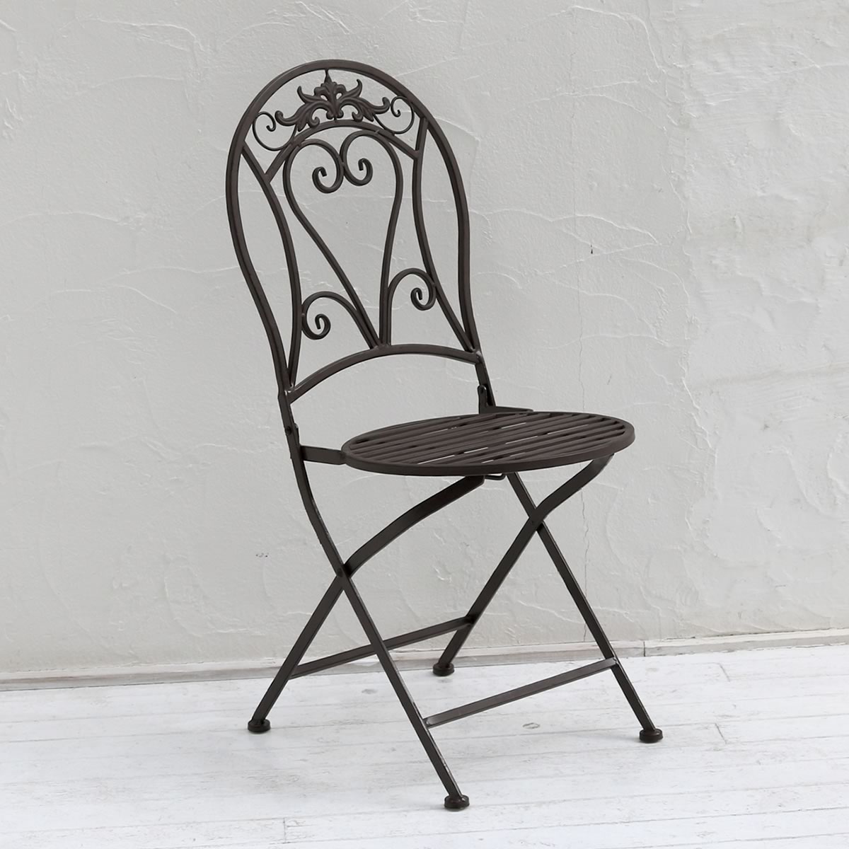 ガーデンチェア 折りたたみ 椅子 いす アイアン ホワイトアイアン