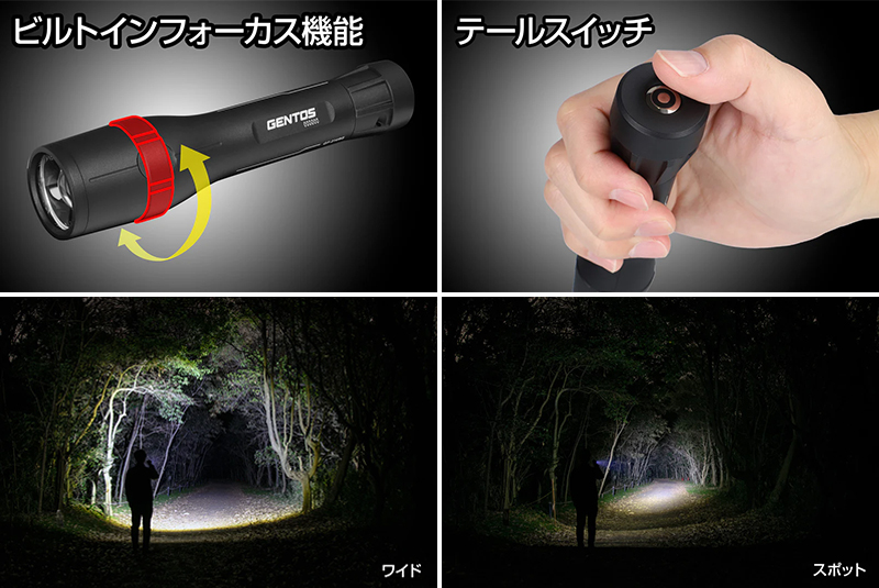 Gシリーズ GF-214RG GENTOS ジェントス LEDフラッシュライト 1100