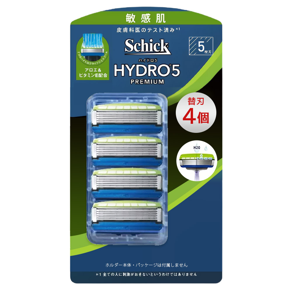 HYDRO5 シック 替刃 4個 プレミアム 敏感肌用 カミソリ 替え刃 5枚刃