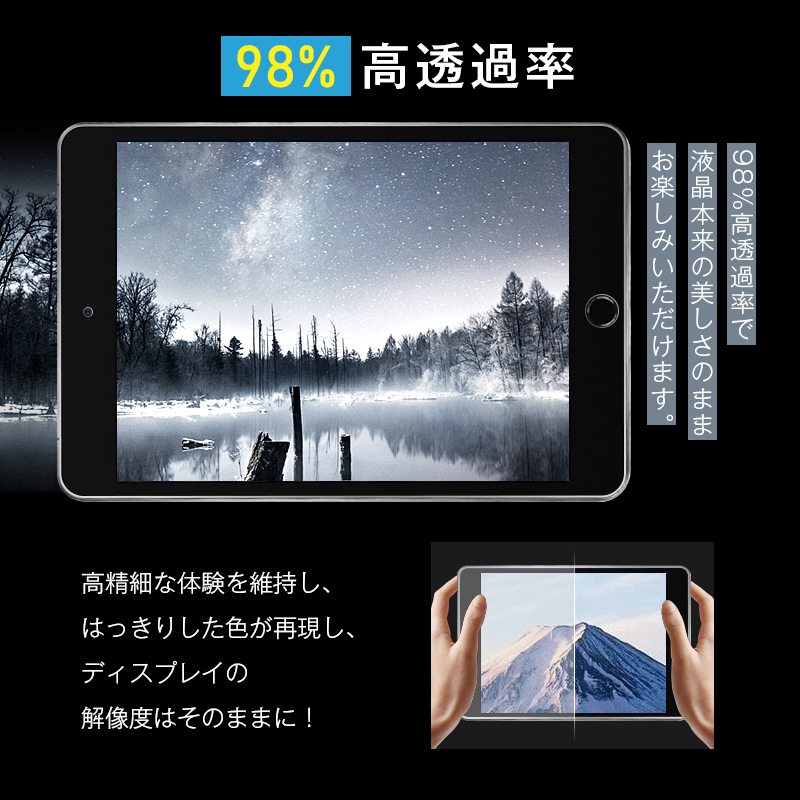 iPad mini（第5世代）/ipad mini4 強化ガラス保護フィルム 2.5D液晶