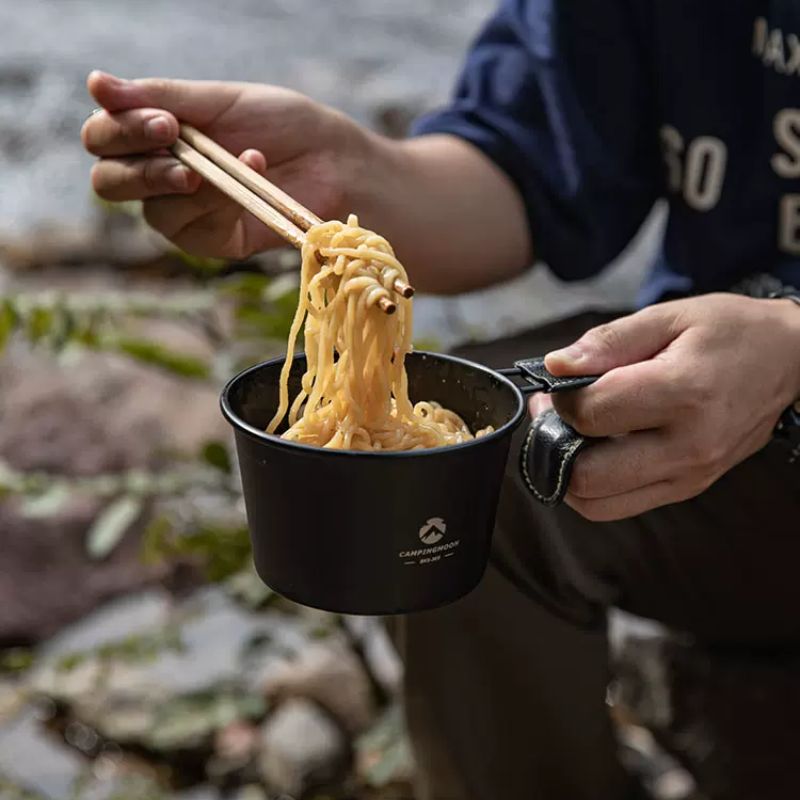 CAMPINGMOON シェラカップ 深型 ブラック 黒 600ml 直火 ステンレス