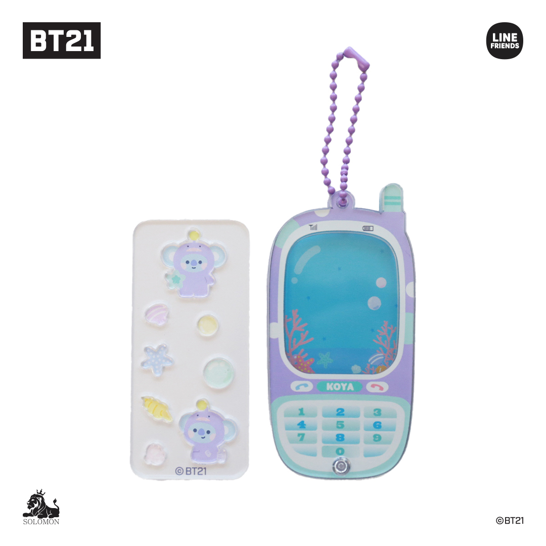 ソロモン商事【BT21 シャカシャカガラケーキーリング】GARAKE PHONE