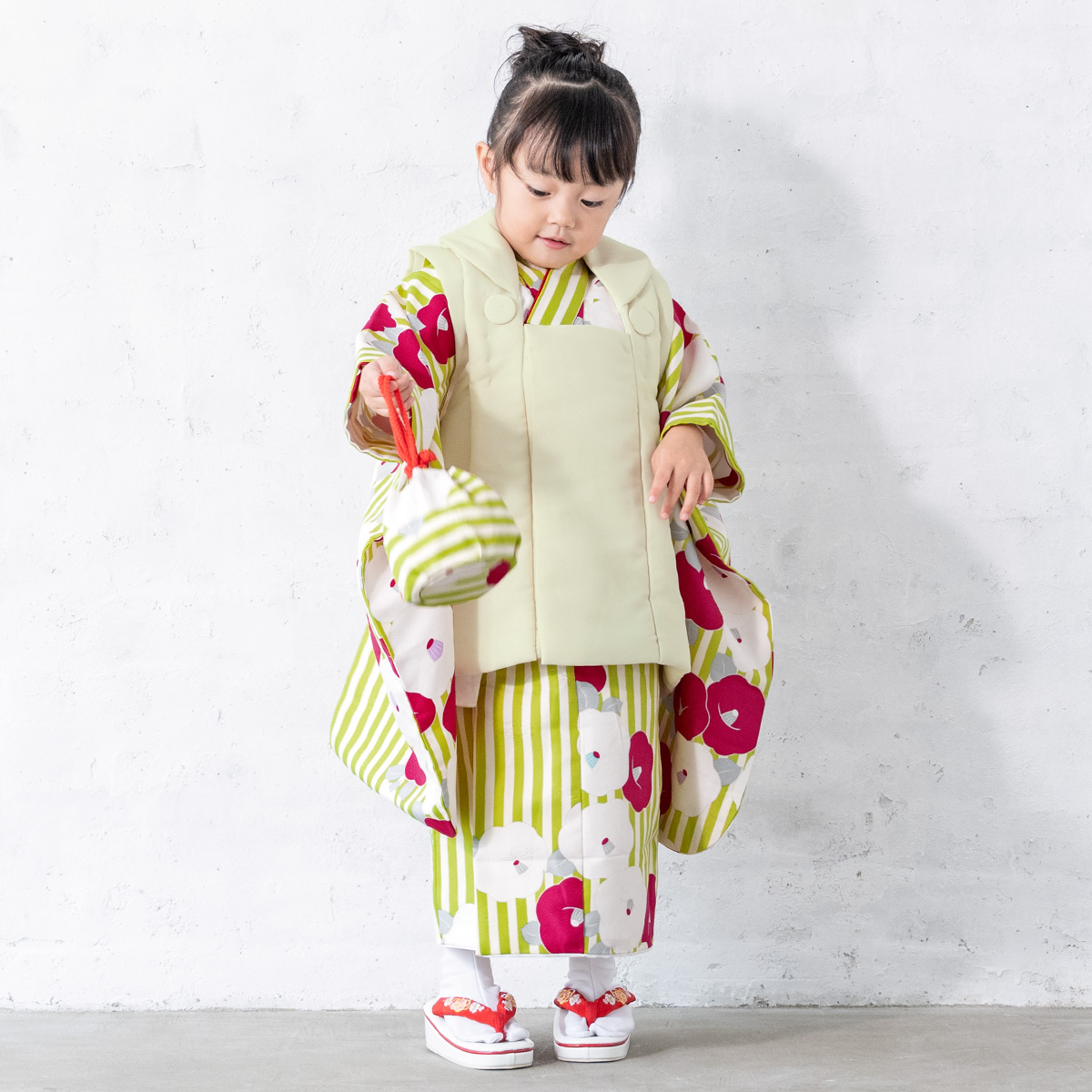 SOUBIEN（創美苑） レンタル 七五三 女の子 3歳 着物 被布 フルセット