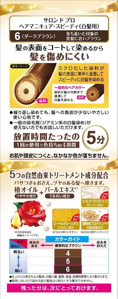 サロンドプロ 白髪用 ヘアマニキュア・スピーディ 6 ダークブラウン